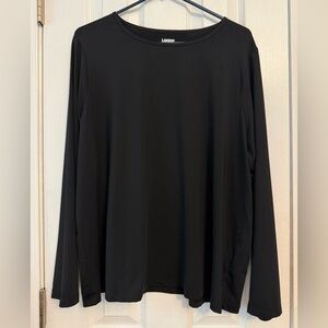 Lands' End Women's Black Long Sleeve Swim Shirt